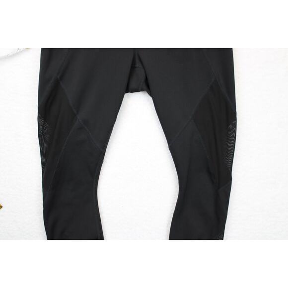 Athleta Mesh Capri Leggings Women S Black Drawstring Athleisure Fitness Yoga - Picture 10 of 15